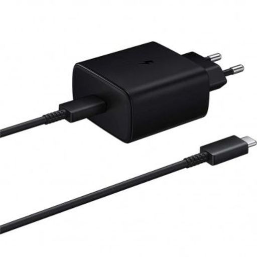 Eredeti fali töltő Samsung 45W + USB-C - USB-C kábel EP-TA845 GP-PTU020SOFBQ Fekete (bulk EU)