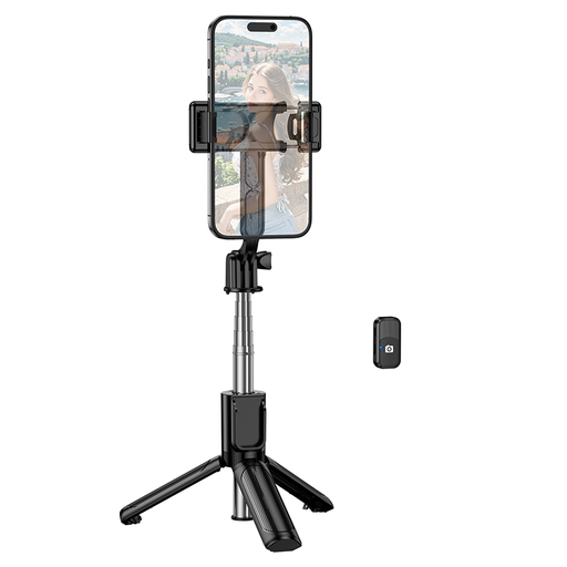 Borofone Selfie Bot BY14 Graceful bluetooth állvánnyal és távirányítóval fekete