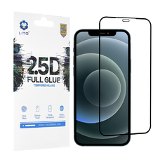  Lito - 2.5D Teljesen Ragasztott Üveg - iPhone 12 Pro Max - Fekete