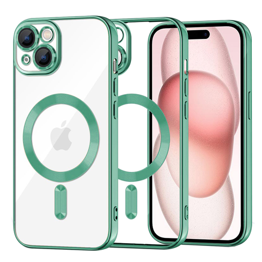 iPhone 15 Techsuit - Luxury Crystal MagSafe tok - Világoszöld iPhone 15 Techsuit - Luxury Crystal MagSafe tok - Világoszöld