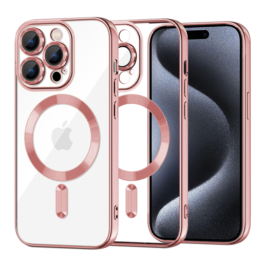 iPhone 15 Pro - Techsuit - Luxus Kristály MagSafe - Rózsaszín tok