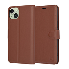 iPhone 15 Plus - Bőr Tok - Techsuit - Barna tok