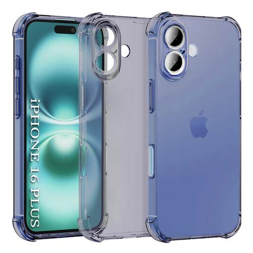 iPhone 16 - Techsuit ütésálló átlátszó szilikon tok - füst fekete