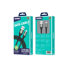 JELLICO kábel B12 Micro USB 3.1A 2M Fekete