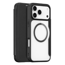  iPhone 17 Pro Max Fekete Dux Ducis Skin X Pro tok pénztárcával, MagSafe kompatibilis