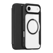  iPhone 17 Air Fekete Dux Ducis Skin X Pro tok pénztárcával, MagSafe kompatibilis