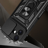 Hybrid Armor Camshield fliptok iPhone 17 páncélos tokkal, állvánnyal és kamera fedéllel - fekete tok - 0. kép
