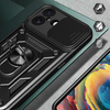 Hybrid Armor Camshield fliptok iPhone 17 páncélos tokkal, állvánnyal és kamera fedéllel - fekete tok - 2. kép