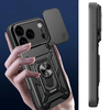 Hybrid Armor Camshield tok iPhone 17 Pro Max-hoz, páncélos tok állvánnyal és kameravédővel - fekete - 2. kép
