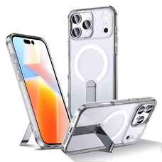  iPhone 17 Pro Max átlátszó Hybrid Armor X tok támasztékkal, kompatibilis MagSafe