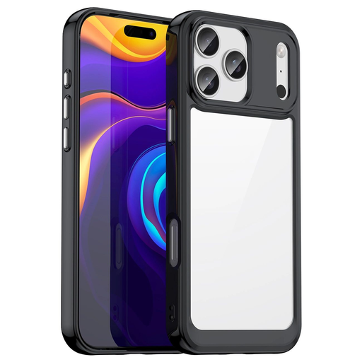 Outer Space fliptok iPhone 17 Pro Max - fekete átlátszó tok Outer Space fliptok iPhone 17 Pro Max - fekete átlátszó tok