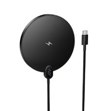 Vezeték nélküli töltő Hoco CW62 15W USB-C kábellel és digitális kijelzővel fekete