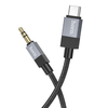 AUX Jack 3,5 mm (férfi) - USB C (férfi) kábel Hoco 1 m UPA32B fekete DAC - 0. kép