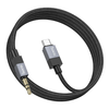 AUX Jack 3,5 mm (férfi) - USB C (férfi) kábel Hoco 1 m UPA32B fekete DAC - 1. kép