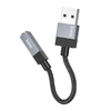 AUX USB A (apa) - Jack 3,5 mm (anya) adapter Hoco UPA32D fekete DAC - 0. kép