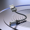 AUX USB A (apa) - Jack 3,5 mm (anya) adapter Hoco UPA32D fekete DAC - 2. kép