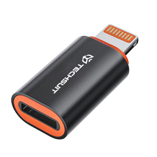 Számítógép/Laptop/Töltő Konverter - Techsuit OTG Adapter HyperPort (A3) - Type-C to Type-C, PD20W, 100W - Fekete / Narancs