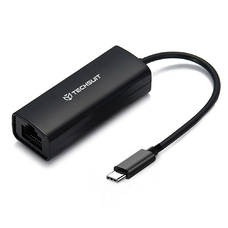 Techsuit - Ethernet Adapter NetLink (AC20) - USB-C férfi csatlakozótípusról RJ45 női LAN portra átalakító - Fekete