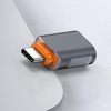 Techsuit - Prémium OTG Adapter SlateVolt (A9) - USB-ről Type-C-re, 5 Gbps, 6A, 120W, Plug and Play, Gyors adatátvitel - Szürke / Narancs. - 2. kép