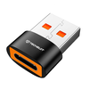 Telefontöltésre és adatátvitelre való Techsuit - HyperPort (A4) OTG Adapter - Type-C női csatlakozó USB férfi típusra, 5Gbps, 6A, 120W, fekete/narancs színben. - 0. kép