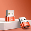 Telefontöltésre és adatátvitelre való Techsuit - HyperPort (A4) OTG Adapter - Type-C női csatlakozó USB férfi típusra, 5Gbps, 6A, 120W, fekete/narancs színben. - 1. kép