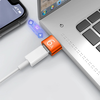 Telefontöltésre és adatátvitelre való Techsuit - HyperPort (A4) OTG Adapter - Type-C női csatlakozó USB férfi típusra, 5Gbps, 6A, 120W, fekete/narancs színben. - 2. kép