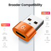 Telefontöltésre és adatátvitelre való Techsuit - HyperPort (A4) OTG Adapter - Type-C női csatlakozó USB férfi típusra, 5Gbps, 6A, 120W, fekete/narancs színben. - 4. kép