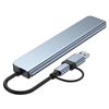 Techsuit - Docking Station DataBridge 8 az 1-ben (H9) - USB, Type-C átalakító 4x USB, Type-C, 3.5mm Jack, TF/SD kártya - Szürke. - 2. kép