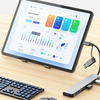 Techsuit - Docking Station DataBridge 8 az 1-ben (H9) - USB, Type-C átalakító 4x USB, Type-C, 3.5mm Jack, TF/SD kártya - Szürke. - 4. kép