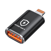 Techsuit - OTG Adapter HyperPort (A6) - USB3.0-ról Lightning-re, PD30W, 5Gbps, GaN, átalakító iPhone-hoz - Fekete / Narancssárga. - 0. kép
