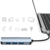 Techsuit - DataBridge 4 az 1-ben dokkolóállomás (H8) - USB, Type-C csatlakozóból USB 3.0, 3x USB 2.0 - Szürke. - 1. kép