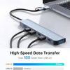 Techsuit - DataBridge 7 az 1-ben dokkoló állomás (H6) - USB, Type-C átalakító USB 3.0-ra, 4x USB 2.0, 2x Type-C - Szürke - 4. kép