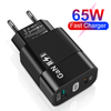 Techsuit - Fali töltő (CHPD131) - GaN, USB, Type-C, Gyors töltés, 65W - Fekete. - 0. kép