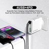 Techsuit - Fali töltő (CHPD224) - 4 x USB, 4 x Type-C, Gyors töltés, 65W - Fehér. - 1. kép
