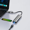 Techsuit - BoostNetLink 5 az 1-ben dokkolóállomás (H3) - USB 3.0. USB-C 3x USB, Type-C, Ethernet RJ45, 100W - Szürke. - 2. kép