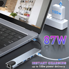 Techsuit - Dokkoló állomás NetBridge 8 az 1-ben (H2) - Type-C 2x Type-C, 2x USB, HDMI, RJ45, TF/SD, 4K@30Hz, PD87W - Szürke. - 2. kép