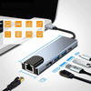 Techsuit - NetBridge 5 az 1-ben dokkolóállomás (H1) - Type-C csatlakozóval 2x USB, 1x Type-C, 1x HDMI, 1x RJ45 - Szürke - 0. kép