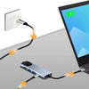 Techsuit - NetBridge 5 az 1-ben dokkolóállomás (H1) - Type-C csatlakozóval 2x USB, 1x Type-C, 1x HDMI, 1x RJ45 - Szürke - 1. kép
