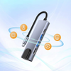 Techsuit - NetBridge 5 az 1-ben dokkolóállomás (H1) - Type-C csatlakozóval 2x USB, 1x Type-C, 1x HDMI, 1x RJ45 - Szürke - 4. kép