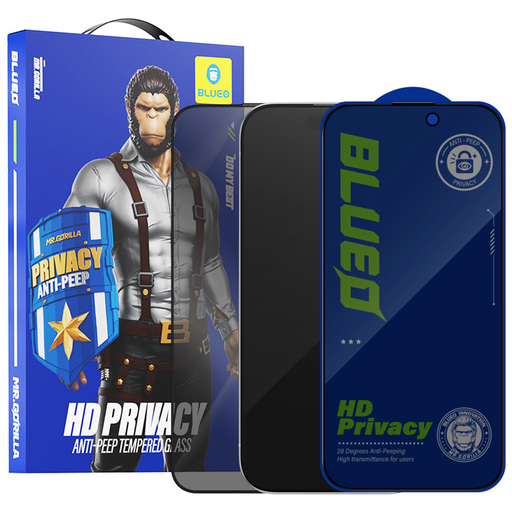  Blueo - Kémlelésgátló üveg - iPhone XR / iPhone 11 - Fekete üvegfólia