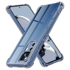 Xiaomi 12T / 12T Pro - Techsuit ütésálló átlátszó szilikon tok - Fekete füst színben.