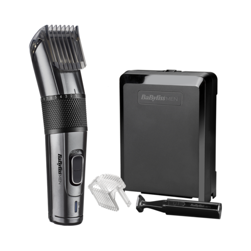 BaByliss E978E Carbon Titanium vezeték/vezeték nélküli hajvágó + trimmer, fémes-sötétszürke