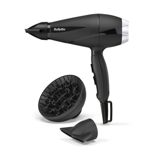 BaByliss 6710DE Style Pro Ionos hajszárító, AC motor, 2100W, fekete-ezüst