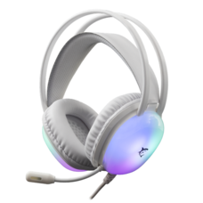 HDP White Shark GH-2444W PEACOCK gamer fejhallgató mikrofonnal - RGB - fehér