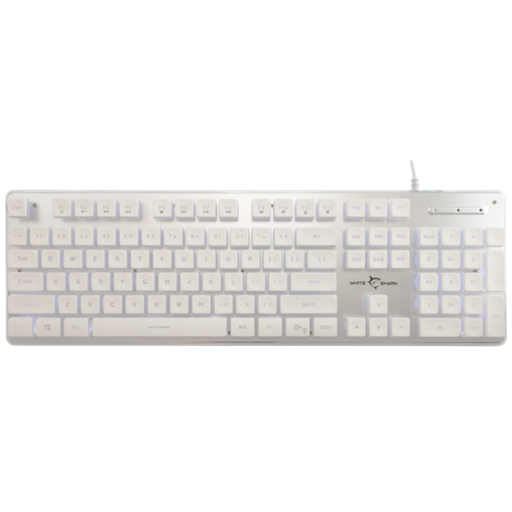 BILL White Shark GK-003241W-US TACHI vezetékes membrán gamer billentyűzet - fehér - US