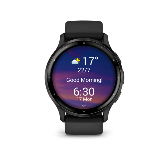 GARMIN Venu 3 black, black frame, silicone band