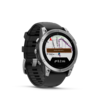 GARMIN fenix E, Stainless steel w/Black Silicone Band, 47 mm - 1. kép