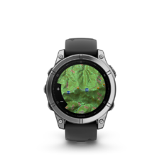 GARMIN fenix E, Stainless steel w/Black Silicone Band, 47 mm