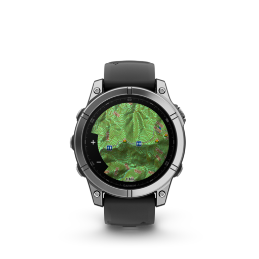 GARMIN fenix E, Stainless steel w/Black Silicone Band, 47 mm