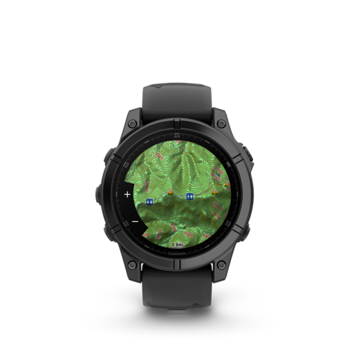 GARMIN fenix E, Slate grey Steel w/Black Silicone Band, 47 mm